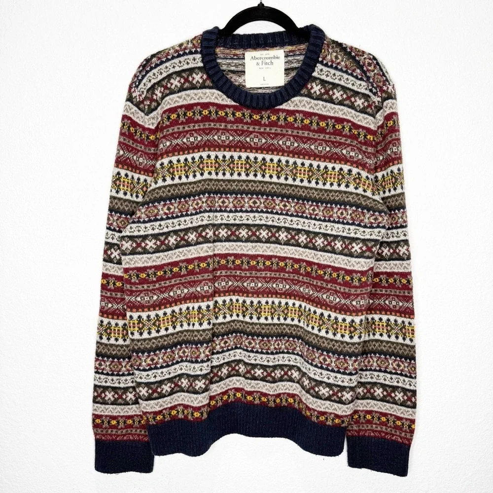 Y2K Abercrombie & Fitch Vintage Fairisle Winter Cozy Sweater Grandpa